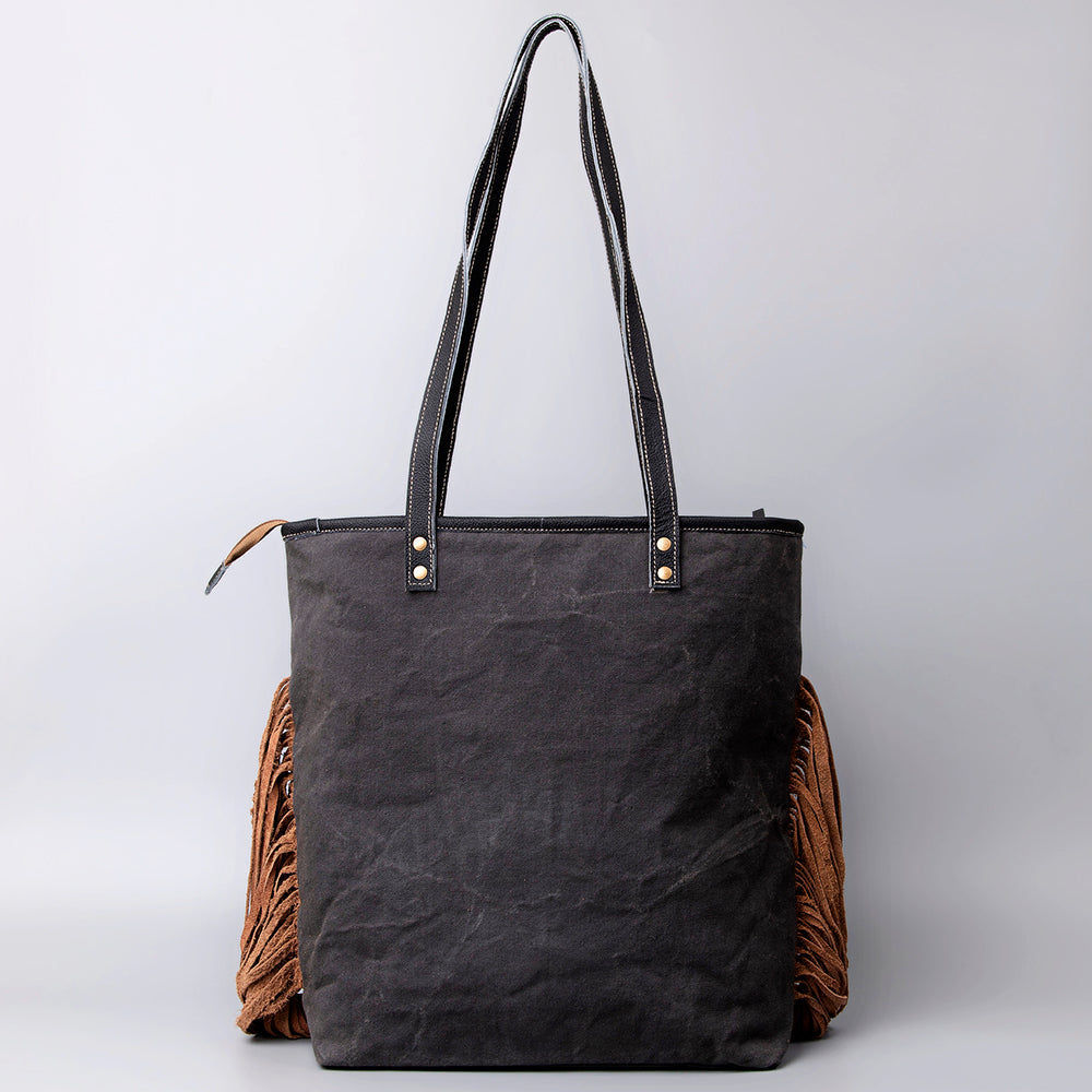 Ohlay Hobo Upcycled Canvas Embossed Genuine Leather