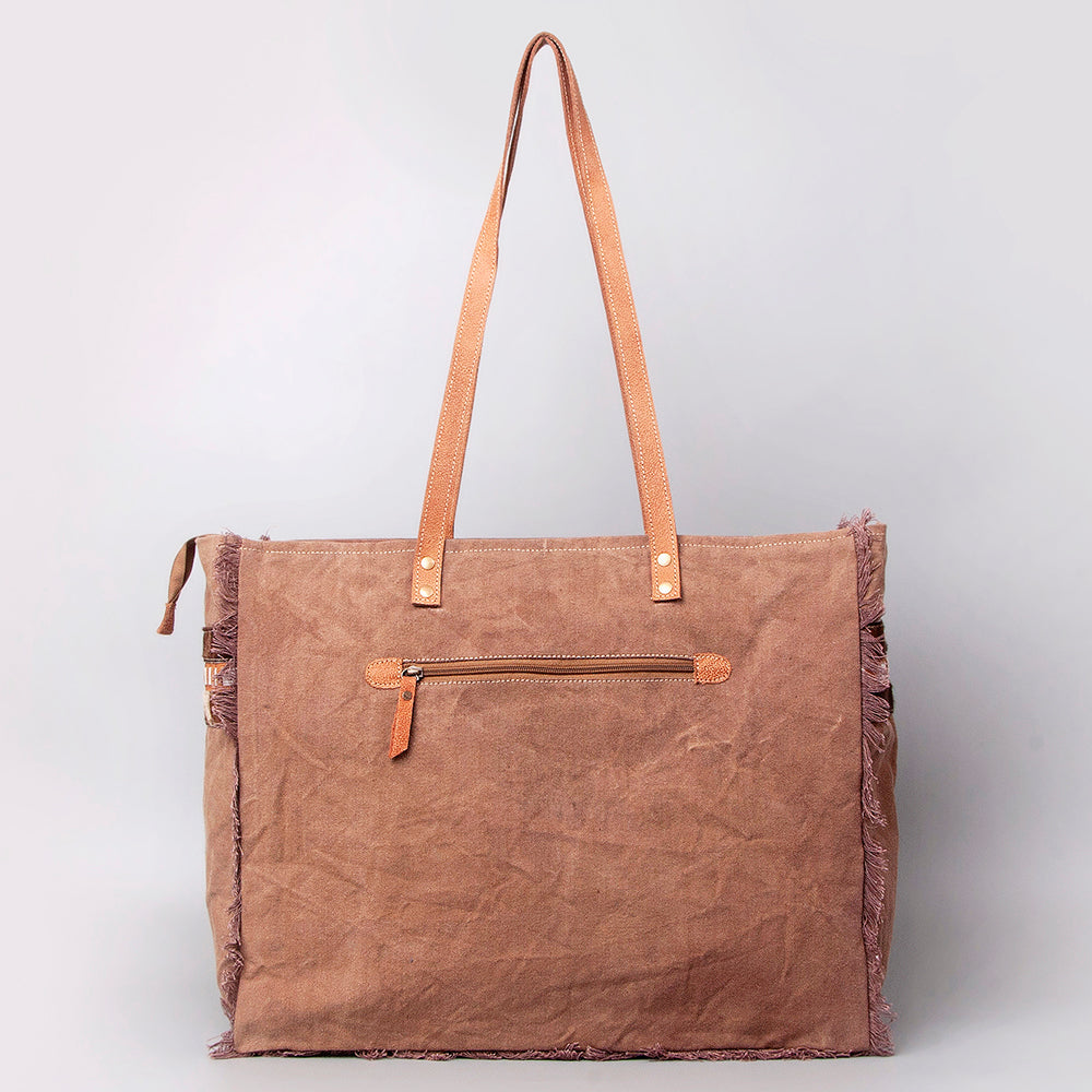 Ohlay Weekender Upcycled Canvas Hair-on Genuine Leather