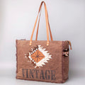 Ohlay Weekender Upcycled Canvas Hair-on Genuine Leather