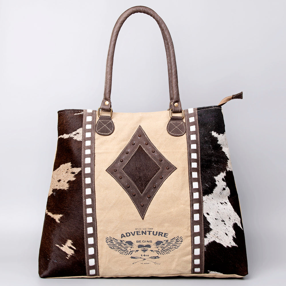 Ohlay Hobo Upcycled Canvas Hair-on Genuine Leather