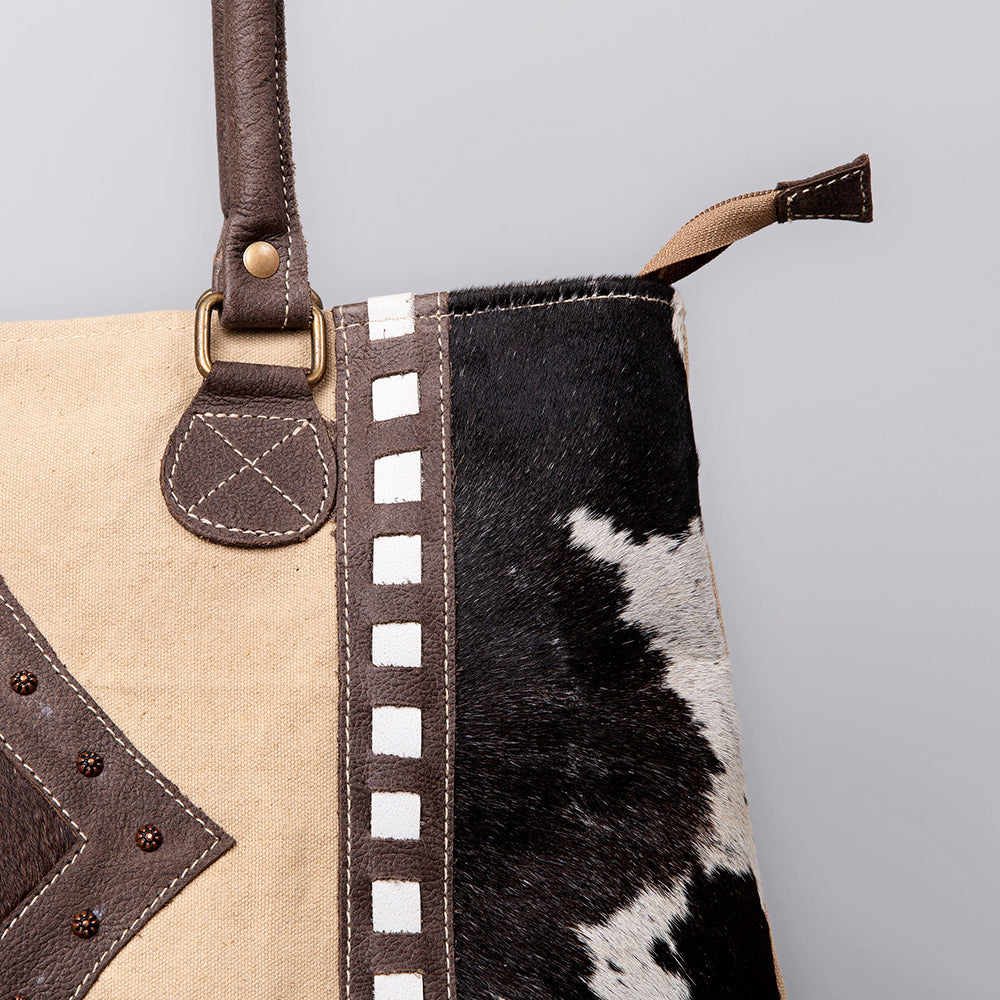 Ohlay Hobo Upcycled Canvas Hair-on Genuine Leather