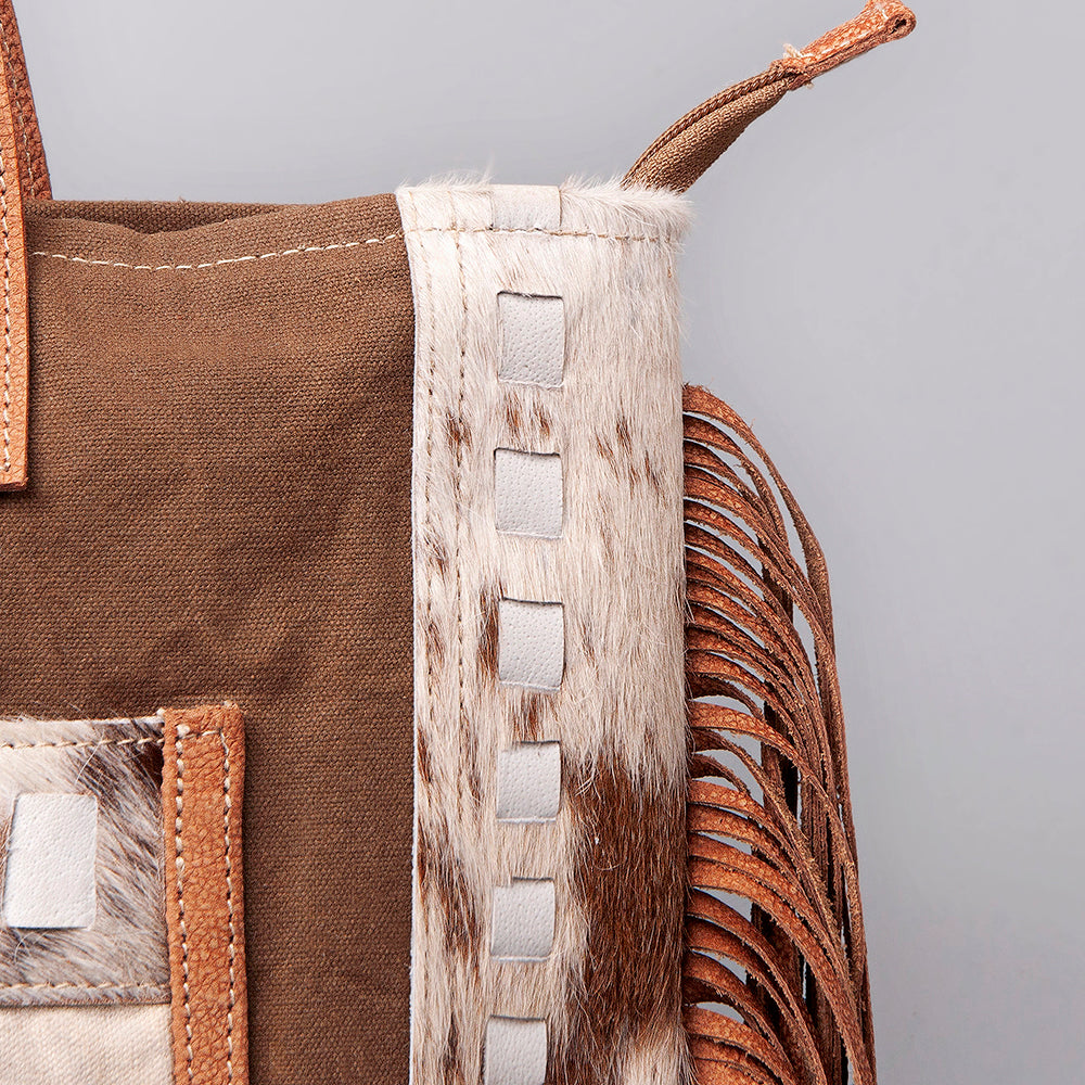 Ohlay Hobo Upcycled Canvas Hair-on Genuine Leather
