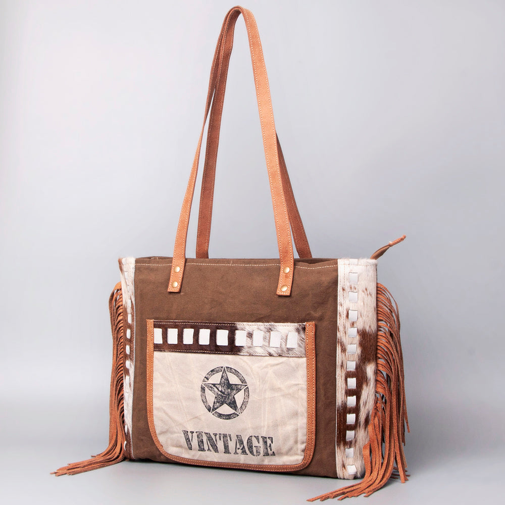 Ohlay Hobo Upcycled Canvas Hair-on Genuine Leather