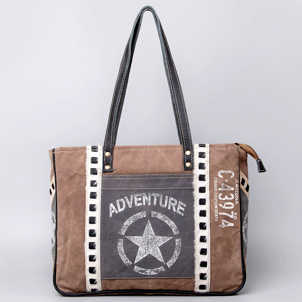 Ohlay Hobo Upcycled Canvas Hair-on Genuine Leather