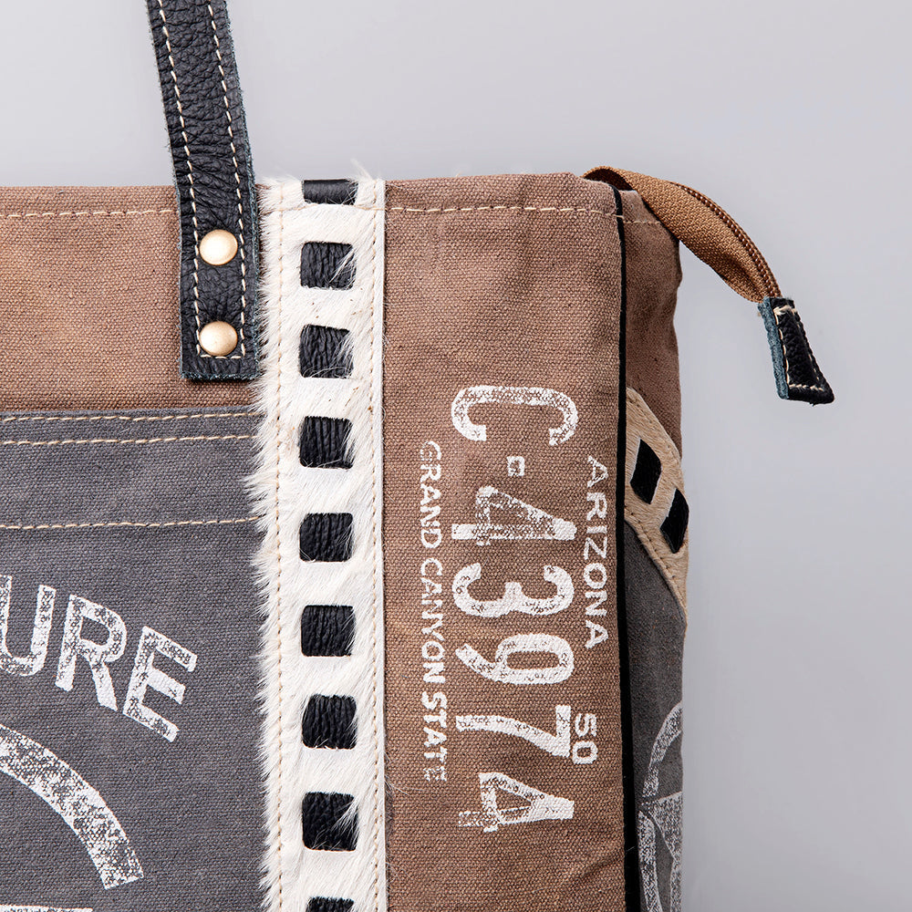 Ohlay Hobo Upcycled Canvas Hair-on Genuine Leather