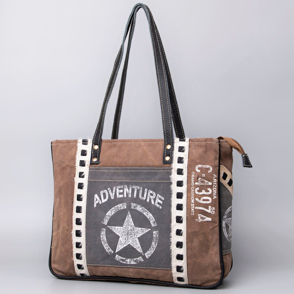 Ohlay Hobo Upcycled Canvas Hair-on Genuine Leather