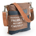 OHLAY Cotton Denim Leather Crossbody Bag
