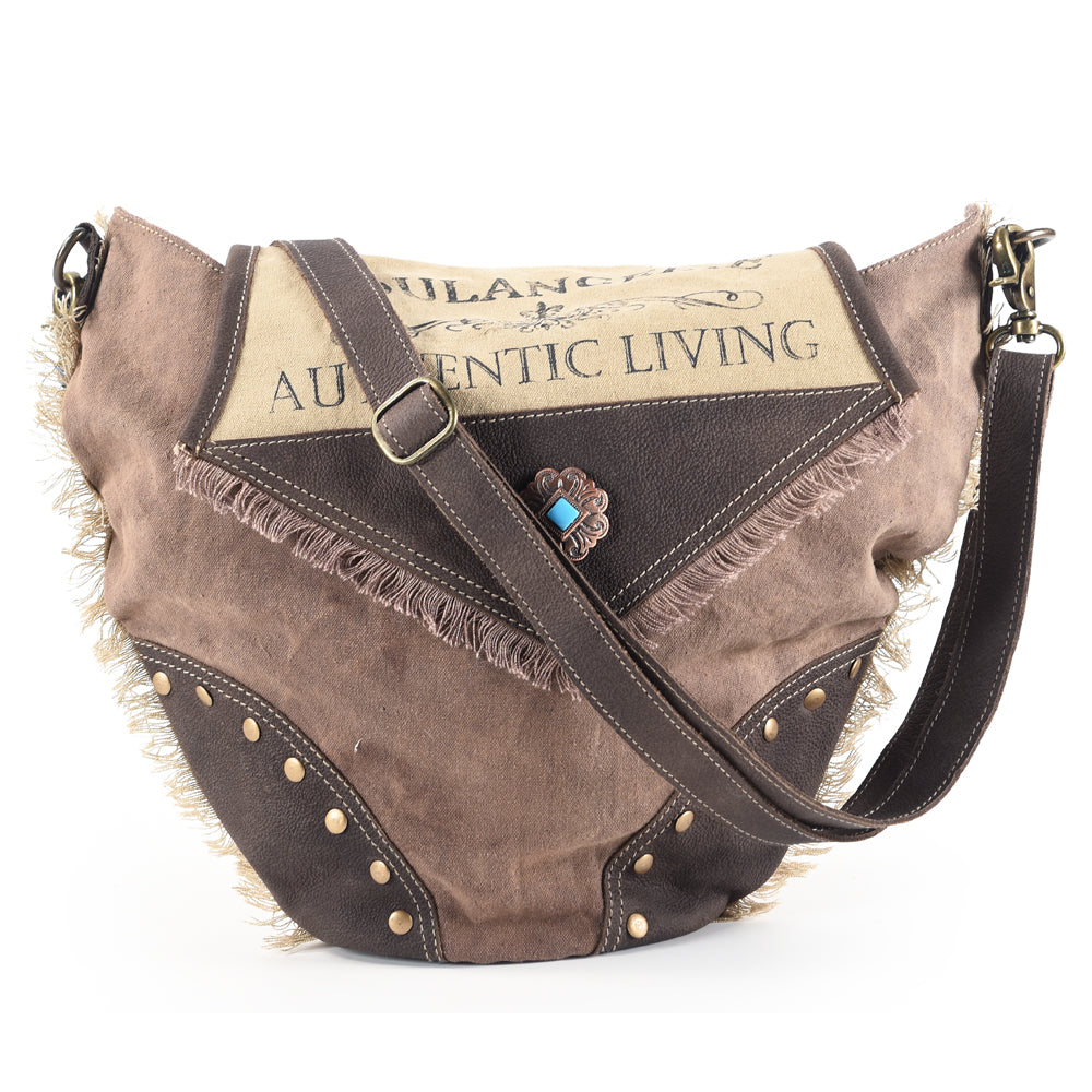 Ohlay Hobo Upcycled Canvas Genuine Leather