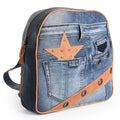 OHLAY Cotton Denim Leather Tote