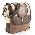 OHLAY Cotton Denim Leather Crossbody Bag