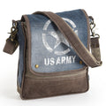 OHLAY Cotton Denim Leather Crossbody Bag
