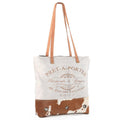 OHLAY Upcycled Canvas Hair-On Leather Tote