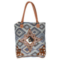 OHLAY Upcycled Canvas Hair-On Leather Tote