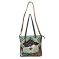 OHLAY Hand-Tooled Upcycled Canvas Hair-On Leather Tote