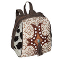 OHLAY Upcycled Canvas Embossed Hair-On Leather Backpack