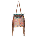 OHLAY Hand-Tooled Upcycled Canvas Leather Tote