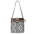 OHLAY Hand-Tooled Upcycled Canvas Leather Clutch