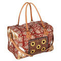 OHLAY Hand-Tooled Upcycled Canvas Hair-On Leather Duffel Bag