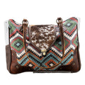 OHLAY Upcycled Wool Canvas Hair-On Leather Duffel Bag