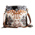 OHLAY Upcycled Wool Canvas Hair-On Leather Crossbody Bag