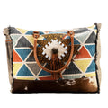 OHLAY Upcycled Wool Canvas Embossed Hair-On Genuine Leather Weekender Bag