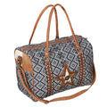 OHLAY Hand-Tooled Upcycled Wool Hair-On Genuine Leather Weekender Bag