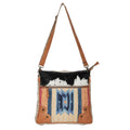 OHLAY Upcycled Wool Canvas Hair-On Leather Crossbody Bag