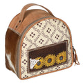 OHLAY Hand-Tooled Upcycled Canvas Hair-On Leather Jewelry Case