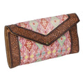 OHLAY Hand-Tooled Upcycled Wool Genuine Leather Wallet