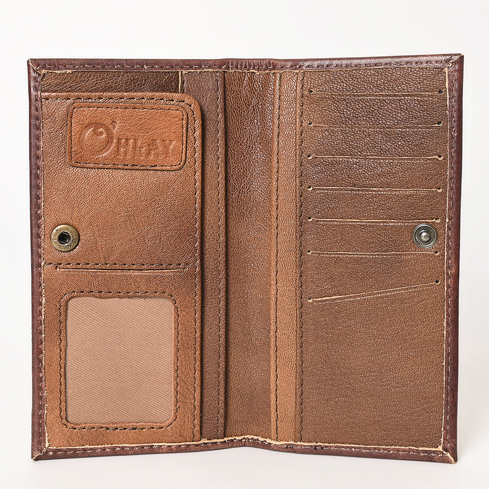 OHLAY Hand-Tooled Genuine Leather Wallet