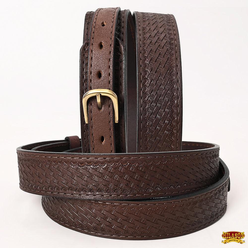 HILASON Western Genuine Leather Belt for Men Women Cowboy Cowgirl Handmade Unisex Full Grain Heavy Duty Tooled Belt for Jeans