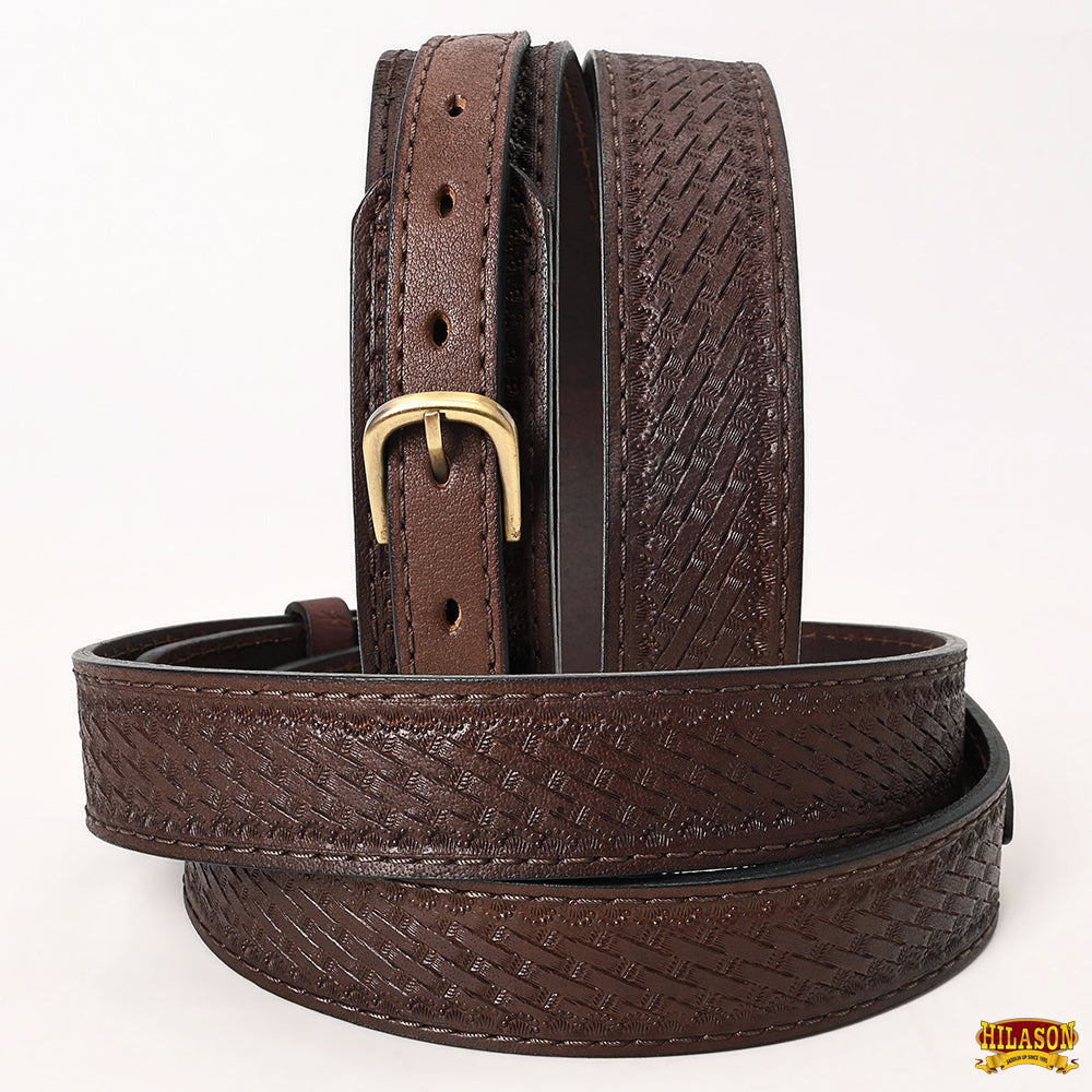 HILASON Western Genuine Leather Belt for Men Women Cowboy Cowgirl Handmade Unisex Full Grain Heavy Duty Tooled Jeans