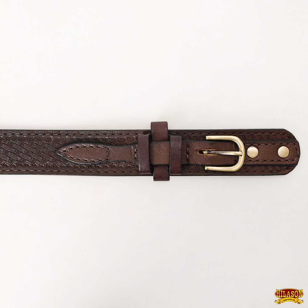 HILASON Western Genuine Leather Belt for Men Women Cowboy Cowgirl Handmade Unisex Full Grain Heavy Duty Tooled Jeans