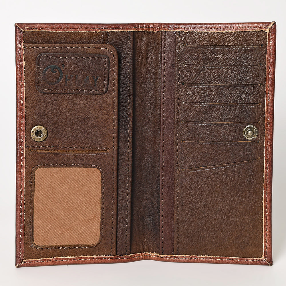OHLAY Hand-Tooled Genuine Leather Wallet