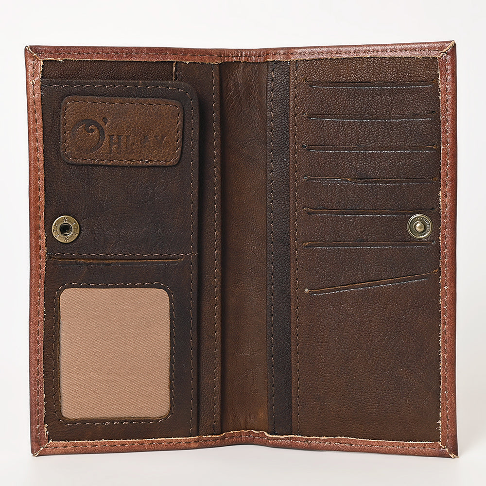 Ohlay Wallet Hand Tooled Genuine Leather