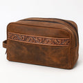 Ohlay Toiletry Hand Tooled Genuine Leather