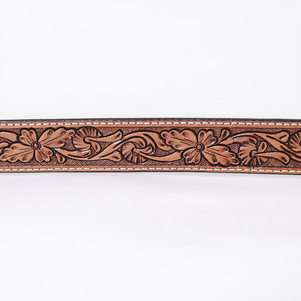 COMFYTACK Western Genuine Leather Belt for Men Women Cowboy Cowgirl Handmade Unisex Full Grain Heavy Duty Floral Tooled