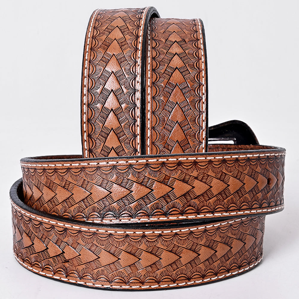 COMFYTACK Western Genuine Leather Belt for Men Women Cowboy Cowgirl Handmade Unisex Full Grain Heavy Duty Floral Tooled