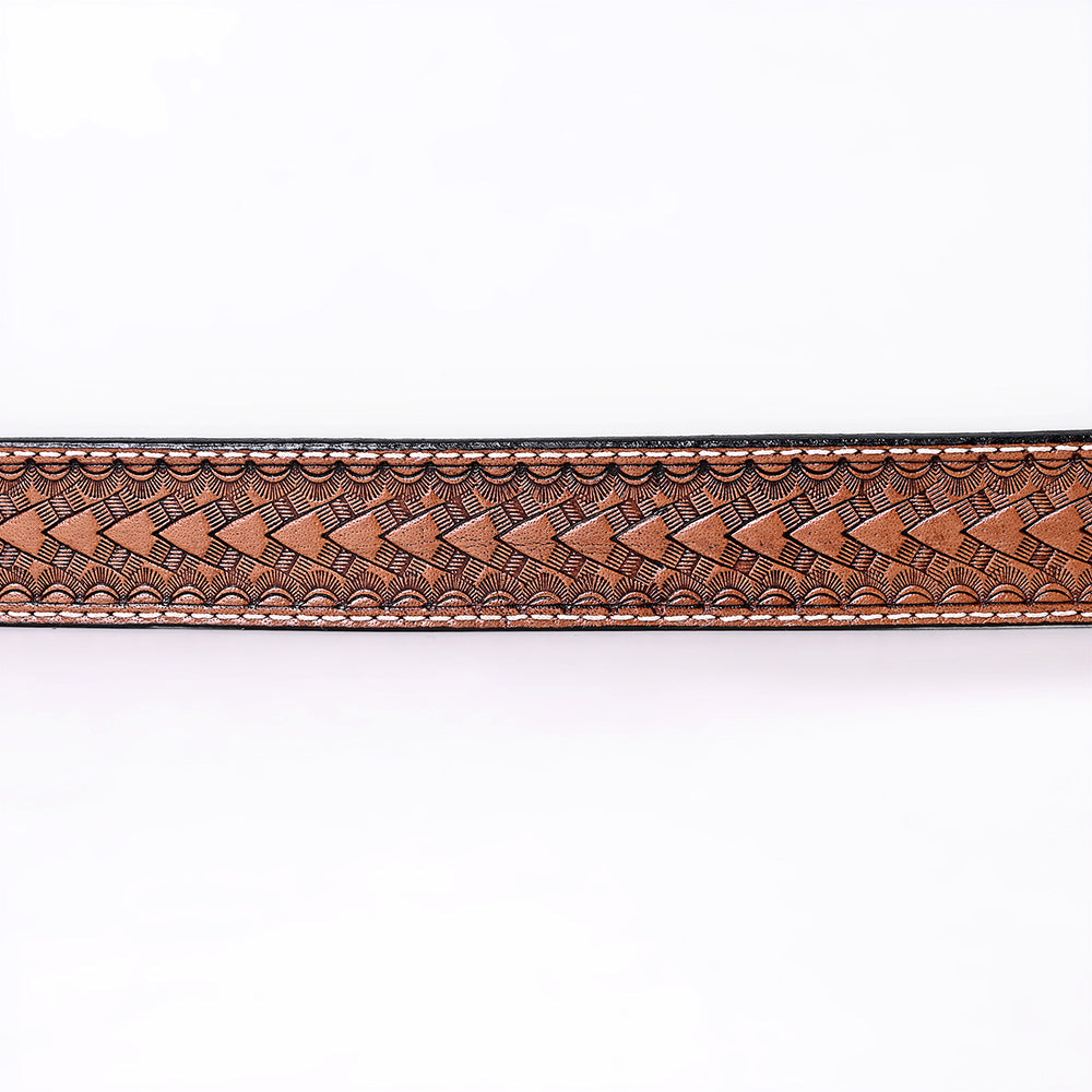 COMFYTACK Western Genuine Leather Belt for Men Women Cowboy Cowgirl Handmade Unisex Full Grain Heavy Duty Floral Tooled Belt