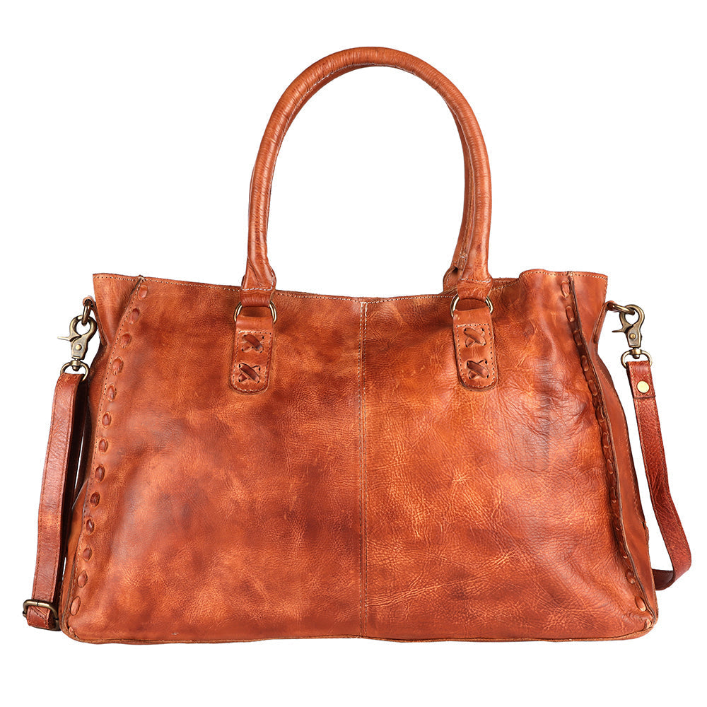 Never Mind Tote Vintage Handmade Genuine Cowhide Leather