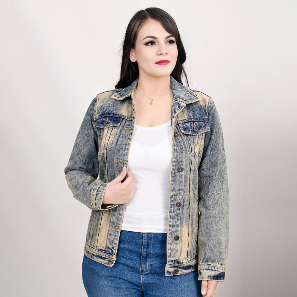 Genuine leather Hand tooled hand carved Women 100% cotton Denim jacket dress