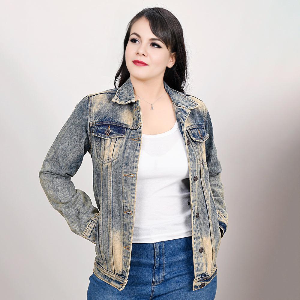 Genuine leather Hand tooled hand carved Women 100% cotton Denim jacket dress