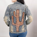 Genuine leather Hand tooled hand carved Women 100% cotton Denim jacket dress