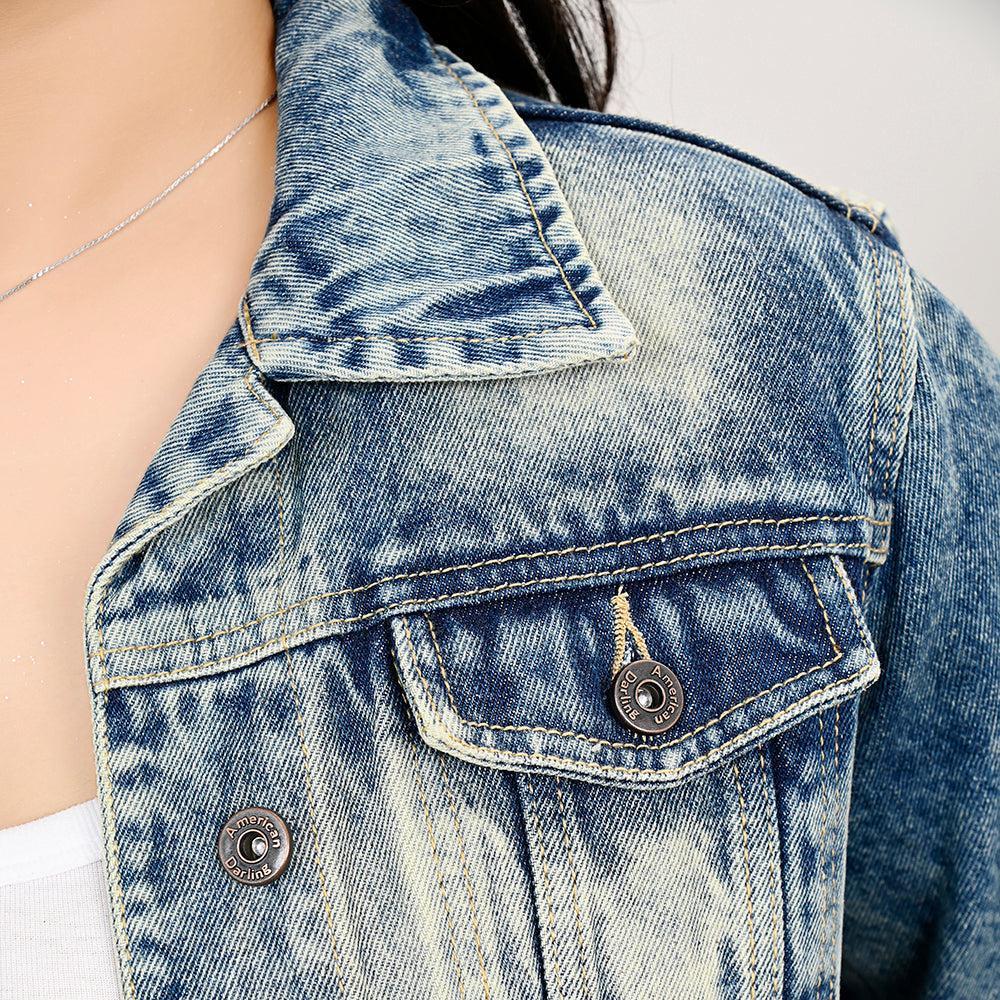 Genuine leather Hand tooled hand carved Women 100% cotton Denim jacket dress