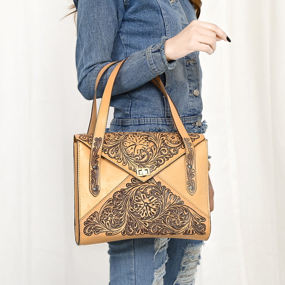 American Darling Hand-Tooled Genuine Leather Bag