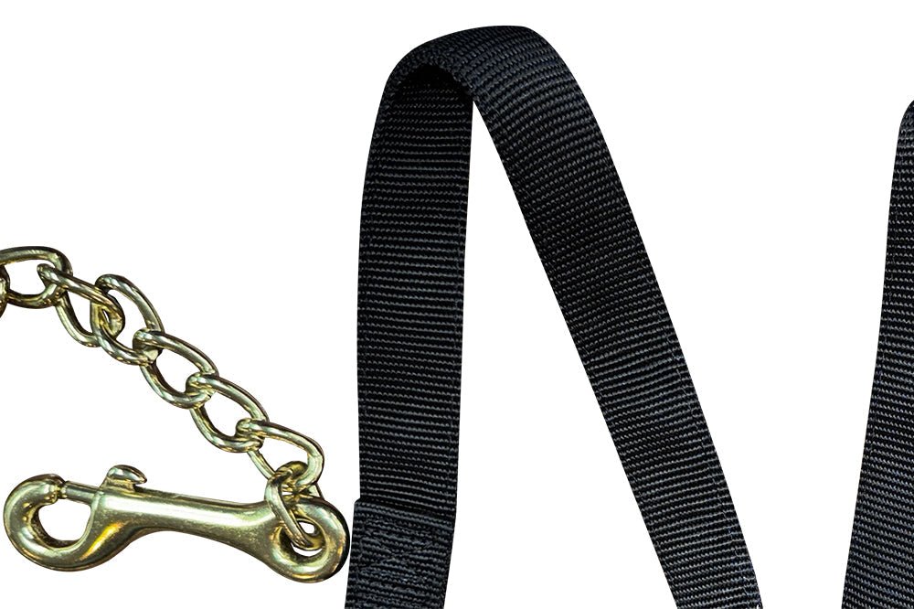 7 ft. Hilason Western Horse Flexible NYLON WEBBING LEAD/CHAIN-BK