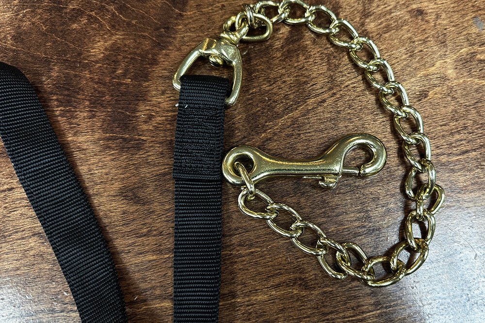 7 ft. Hilason Western Horse Flexible NYLON WEBBING LEAD/CHAIN-BK