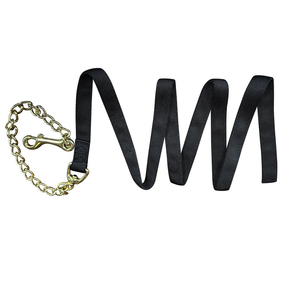 7 ft. Hilason Western Horse Flexible NYLON WEBBING LEAD/CHAIN-BK