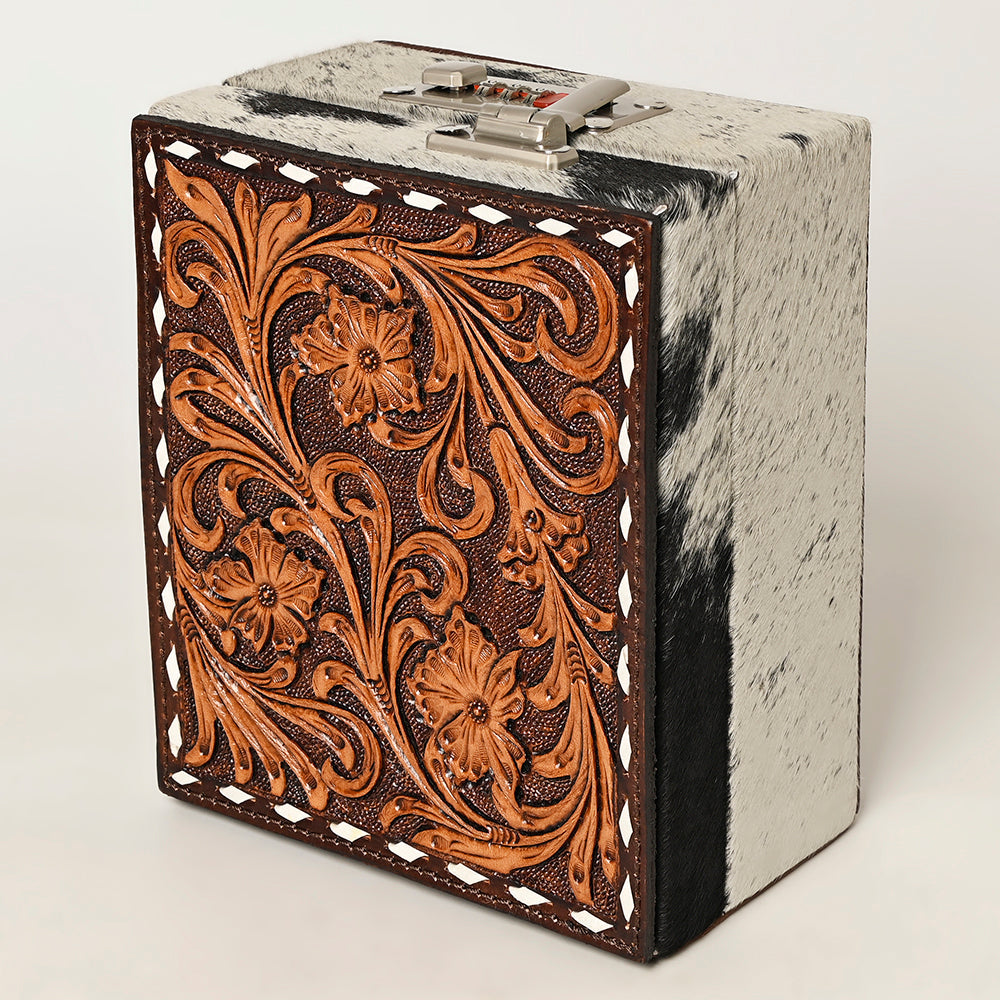 American Darling Hand-Tooled Hair-On Genuine Leather Bag