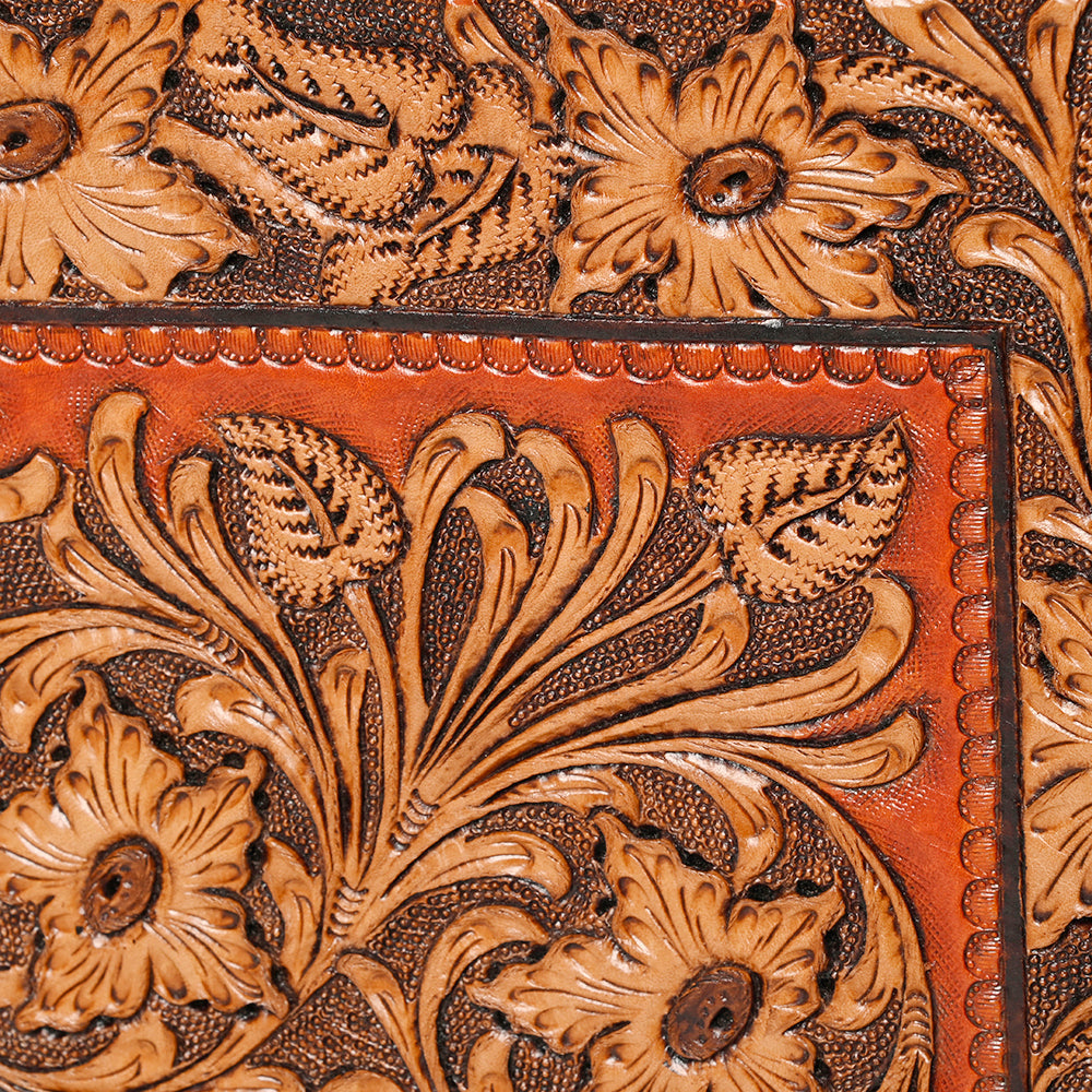 American Darling Hand-Tooled Hair-On Genuine Leather Bag